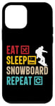 Coque pour iPhone 12 mini Eat Sleep Snowboard Repeat Funny Snowboarder Life