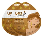 Yes To Miracle Oil Brighten & Condition ARGAN OIL Single Use Mud Mask 2 x 10ml