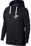 Nike W NSW Gym Vintage FZ, Women's Hoodie, Black/Sail, Medium