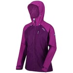 Regatta Veste Technique protectrice HIGHTON imperméable et Respirante avec Capuche réglable et Poche à la Poitrine Jackets Waterproof Shell Femme, Winberry/Vivid Viola, FR : L (Taille Fabricant : 16)