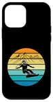 Coque pour iPhone 12 mini Snowboard Sports d'hiver Vintage Powder Snow Sunset