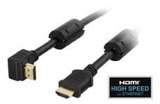 HDMI-kabel 2.0 19-pin ha-ha 0,5 m svart vinklad