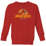 Jurassic Park Logo Tropical Kids' Sweatshirt - Red - 5-6 Years - Red