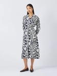 Weekend MaxMara Gaia Botanical Print Silk Shirt Dress, Black/Multi