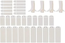 15Pair Suspended Square Strips, 3 Sizes S/M/L, for Hanging Paintings, Frames, Posters, Photos on Wall and Walls, Without Nails (White)