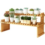 Plateau de Table en bambou pour plantes, étagère à fleurs, pour intérieur et extérieur, maison, Patio, pelouse, jardin, balcon, grand 60cm/23,62