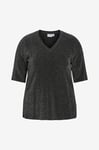 Evoked Vila - Topp viEleina V-neck Puff 2/4 - Svart