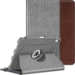 Coque Pour Ipad 10ème Génération 2022 10.9 Pouces - [Rangement De Stylet] Housse Rotative À 360° Étui Veille/Réveil Automatique Protection Ipad 10 2022, Gris Denim[Lle241571]