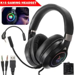 Casque De Jeu Filaire Anti-Bruit, Lumineux Led, Avec Micro, Pour Ps4, Xbox One, 1 Pièce