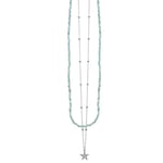 Duran Exquse - Collier ras du cou brésil double, quartz vert + chaîne avec étoile avec zircons, 40-42+ ext. 3 cm, Mediano, Argent, Zircon