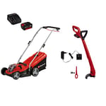 Einhell Tondeuse à gazon sans fil GE-CM 18/33 Li (1 x 4,0 Ah) Power X-Change(avec batterie 4,0 Ah et chargeur, jusqu'à 200m²)Livré avec Coupe-bordures GC-CT 18/24 Li P (1x1,5Ah) en KIT