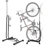 Swanew - Support à vélos Râtelier Vélo au Sol en pour 1 Vélos, Rangement de Support Bicyclette de Jardin ou Garage réglable Noir