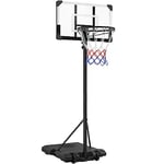 Yaheetech Panier de Basket Portable Réglable en Hauteur 216-246 cm Panier de Basket Extérieur/Intérieur Noir et Blanc