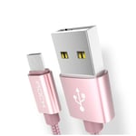 ROCK Metal Charge & Sync Micro-USB 1.8m Rosa guld