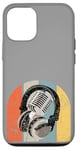 Coque pour iPhone 15 Pro Music Vintage Headphones & Microphone Casque De Musique