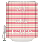 Red Vow Shower Curtain Sets for Bathroom-Valentine's Day You are Loved Stripes,W