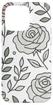 Coque pour iPhone 15 Pro Max Rose florale botanique, style minimaliste