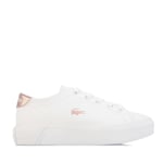 Lacoste Girls Girl's Infant Gripshot Trainers in White pink Textile - Size UK 4 Infant