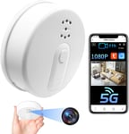 Camera Espion Wifi 5G, Hd 1080P Caméra Espion Détecteur De Fumée A Distance, Mini Caméra Cachée Surveillance Sans Fil Détection De Mouvement Vision Nocturne Tuya App