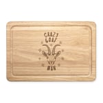 Crazy Goat Man Stars Rectangular Wooden Chopping Board - Funny Animal