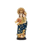 DRW Figurine Vierge du Chapelet patronne de l'Ordre des Prêcheurs de Colombie et de l'UME en résine Peinte à la Main 3 x 3 x 11 cm