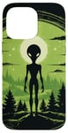 Coque pour iPhone 14 Pro Max Tête d'extraterrestre verte mignonne visage OVNI || Alien