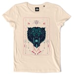 Teetown - T Shirt Femme - Dent De Sabre - Animal Lion Tigre Victor Creed Geometrie Fauve - 100% Coton Bio
