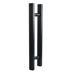 Matte Black Stainless Steel Glass / Wooden Door Handle J1S51995