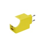 Adaptateur Secteur Double Ports Charge Rapide 65W - Port USB et USB C - Idéal pour Charger Téléphones Tablette Ordinateur - avec Lumière Tactile on Off - Xoopar Ice-G Jaune