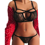 Kvinnors Push Up BH Bralet string Sexiga underkläder Set Underkläder black XL