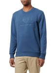 GANT Reg Tonal Shield C-Neck Sweat Maillot de survêtement, Dusty Blue Sea, M Homme