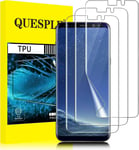 [3 Pièces] Protection Écran Pour Samsung Galaxy S8, Haute Qualité 3d Incurvé Couverture Complète Tpu Film Protection Écran, Sans Bulles, Compatible Avec Lecteur D¿Empreinte[Ver221870]