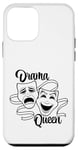 Coque pour iPhone 12 mini Masques de théâtre comédie et tragédie Drama Queen Black Line