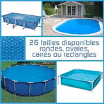 Linxor - Bâche à bulles ovale 3,05m x 5,49m pour piscine - 180 Microns - Bleu