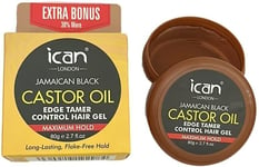 ican London Jamaican Black Castor Oil Edge Control Hair Gel Maximum Hold 80g