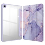 FINTIE Coque pour Samsung Galaxy Tab A9 Plus 11 Pouces 2023 (SM-X210/X216/X218) - Housse Arrière Transparente Claire Etui Antichoc, Protection pour Galaxy Tab A9+ 11, Marbre Lilas