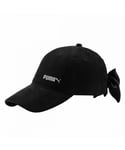 Puma Plain Womens Black Bow Cap - One Size