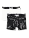 PUMA Men's Formstrip All Over Print Boxer Briefs, Black Combo, S (Pack of 2)