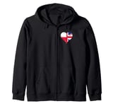 Union Jack or UK Poland A Small Flag for British Polish Zip Hoodie