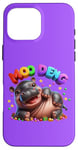 Coque pour iPhone 16 Pro Max Adorable bébé hippopotame Moo Deng Merry Christmas Cheer