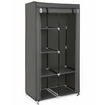 Songmics - Armoire de rangement 88 x 45 x 168cm Grise Penderie en tissu intissé 7 assemblages modulables RYG84G