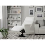 Fauteuil Relax Ultra Moderne en Cuir pu Blanc avec Dossier et Repose-pied Réglables Style et Confort pour Salon au Design Contemporain Beliani