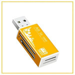 Lecteur De Carte Mémoire Micro Sd Tout-En-Un Usb Flash,Adaptateur Stick Pro Duo,Micro Sd,T-Flash,M2,Pro,Ms,Duo,Mmc,Rs Tf - Type Or