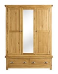 Birlea Woburn 3-Door 2-Drawer Wardrobe, Wood, Oak, 57 x 149 x 200 cm