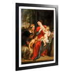 Big Box Art Framed Print of Peter Paul Rubens The Virgin and Child Design | Wall Art Picture | Home Decor for Kitchen, Living Room, Bedroom, Hallway, Black, A2 / 24.5x18 Inch / 62x45cm