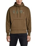 G-STAR RAW Men's Vulcanic RAW Loose Hooded Sweatshirt, Brown (rain drum D22231-A612-D307), M