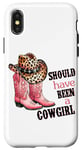 Coque pour iPhone X/XS Devrait être un cowgirl rodéo western