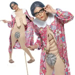 Old Lady Comedy Adult Gravity Granny Stag Fancy Dress Costume Medium