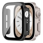 SOLOLUP Coque pour Apple Watch Series 6/5/4 / SE 40mm, Couverture Anti-Scratch HD Clear du PC avec Protection D'écran pour iwatch Serie 8 7 6 SE 5 4 [2 Pièces], Couleur Noire + Étoiles