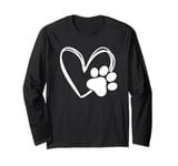 Dog Paw Heart Baby Dogs - Dog Paws Hearts Dog Paw Print Long Sleeve T-Shirt